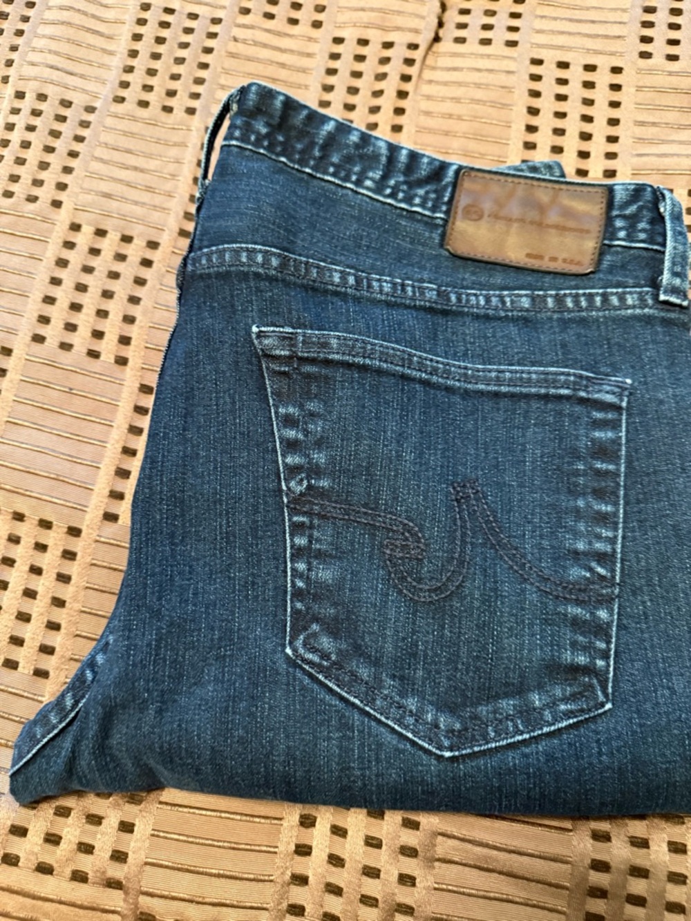 Slim Straight Men's Jeans in Dark Blue Denim